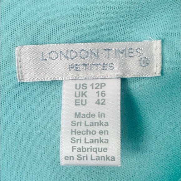 NWT LONDON TIMES Floral Ruffle Faux Wrap Dress 12P - Picture 3 of 11